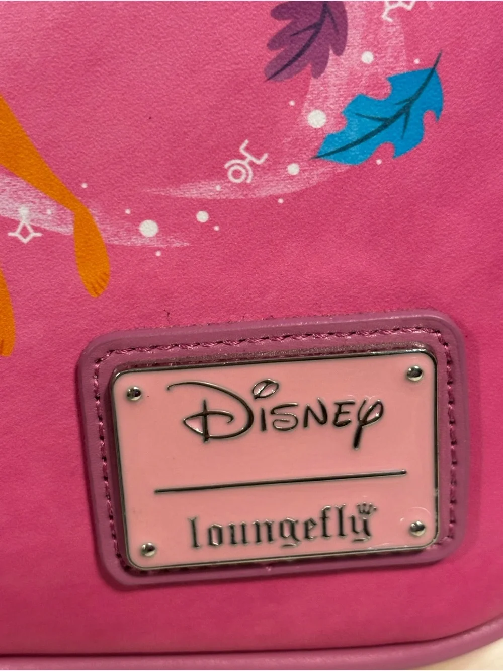 Loungefly Disney Pocahontas Colors of the Wind Pink Mini Backpack EUC